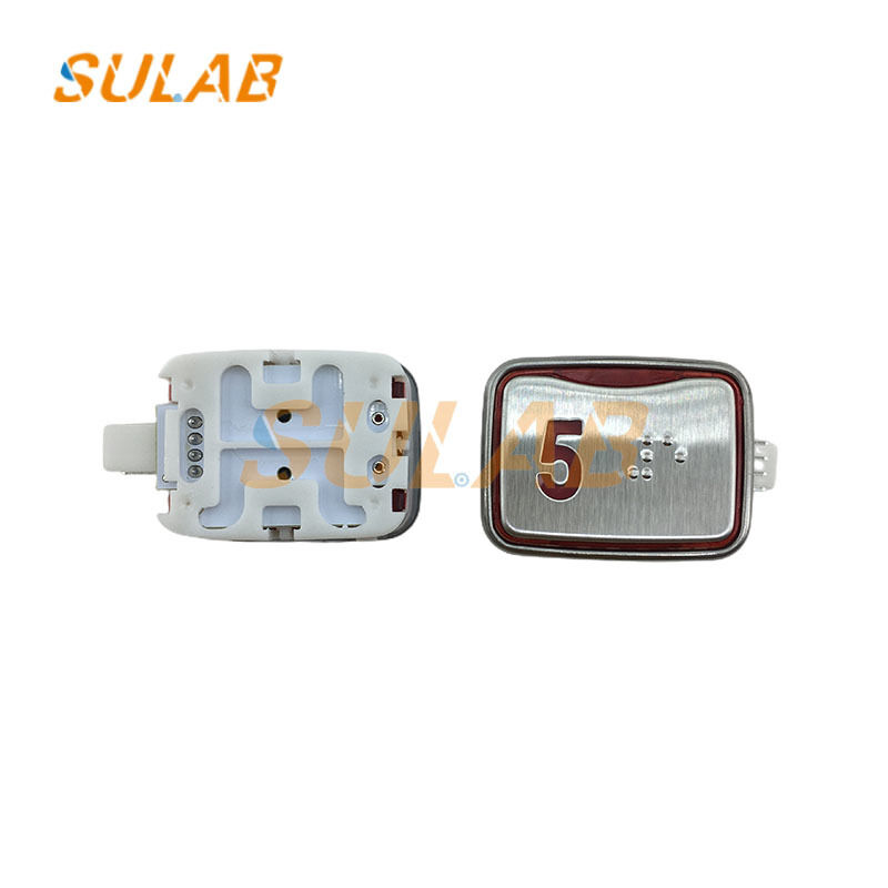 Sigma MTD265 Rectangular Push Button for LG/XIZI OTIS Elevator with Braille Legend and 3-Pin Plug-in