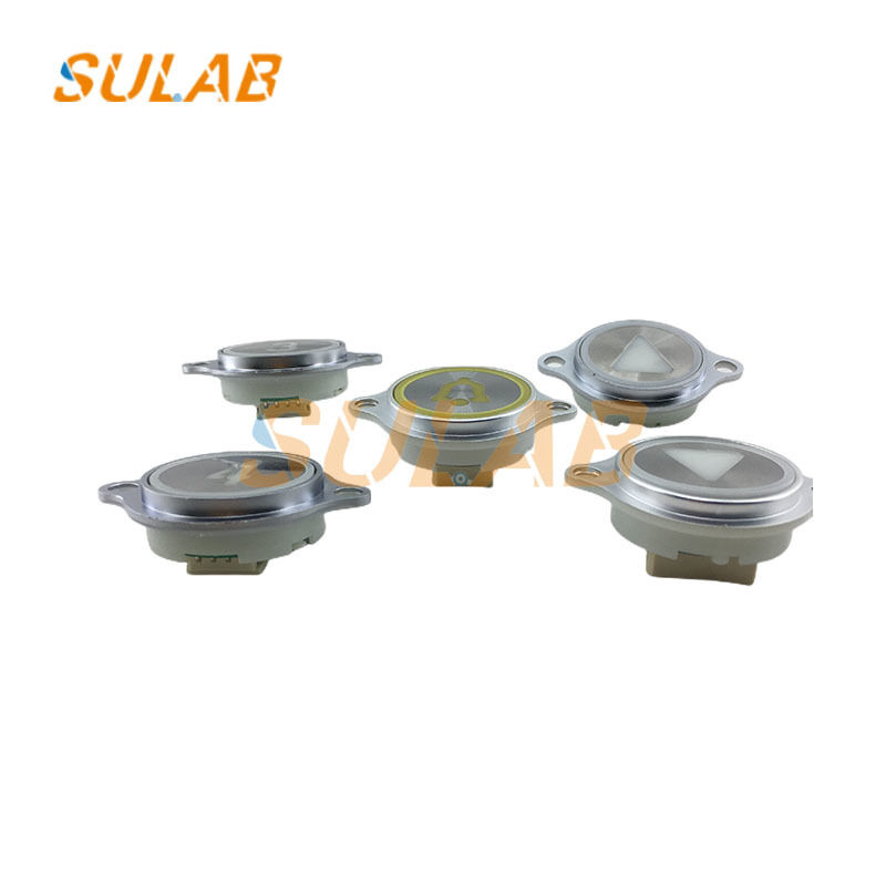 KONE Elevator Round Push Button With LED Backlight For LOP & COP 32mm Mounting Hole Stainless Steel Faceplate