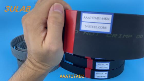 ওটিস এলিভেটর ট্র্যাকশন স্টিল বেল্ট AAA717AD1 লিফট কার লিফটিংয়ের জন্য উচ্চ শক্তি কম কম্পন পরিধান-প্রতিরোধী ট্রান্সমিশন বেল্ট